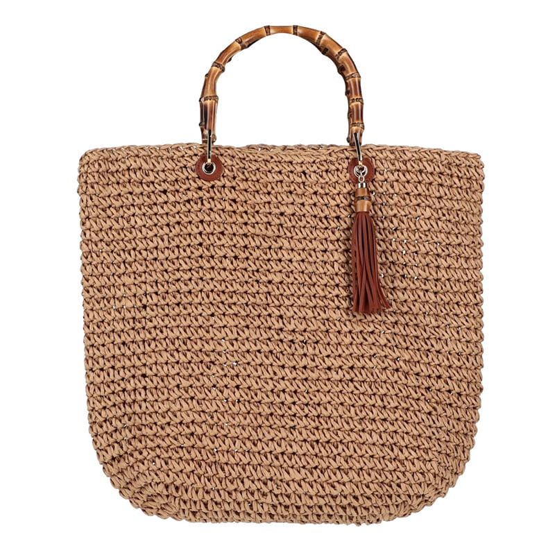Bamboo Handle Straw Tote SS22