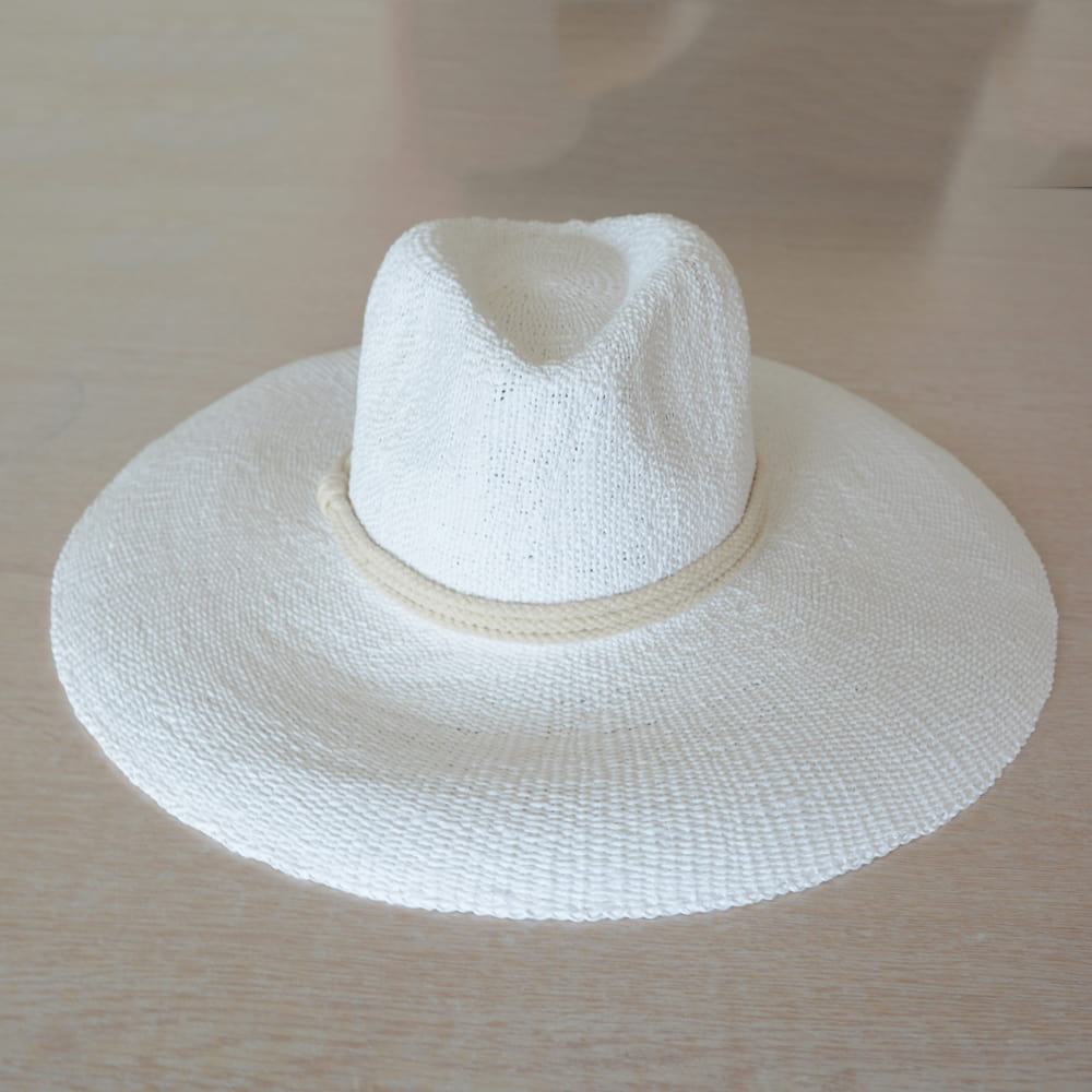 Wide Brim White Toyo Straw Hat