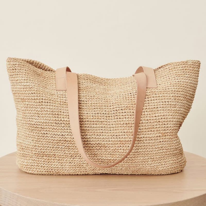 Woven Raffia Bag Natural and Black