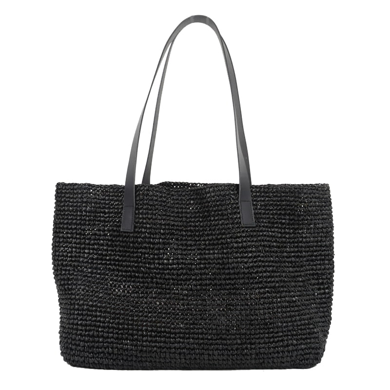 Woven Raffia Bag Natural and Black