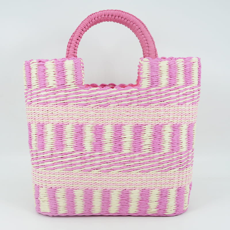 Bright Stripe Straw Tote Bags