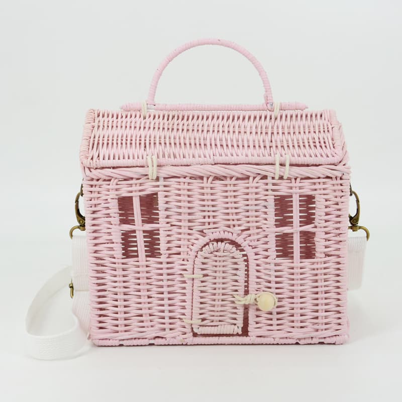 Candy Pink Heart Rattan Wicker Purse – Pink House Boutique