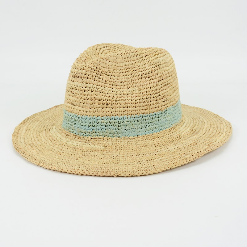 Two Toned Raffia Sun Hat