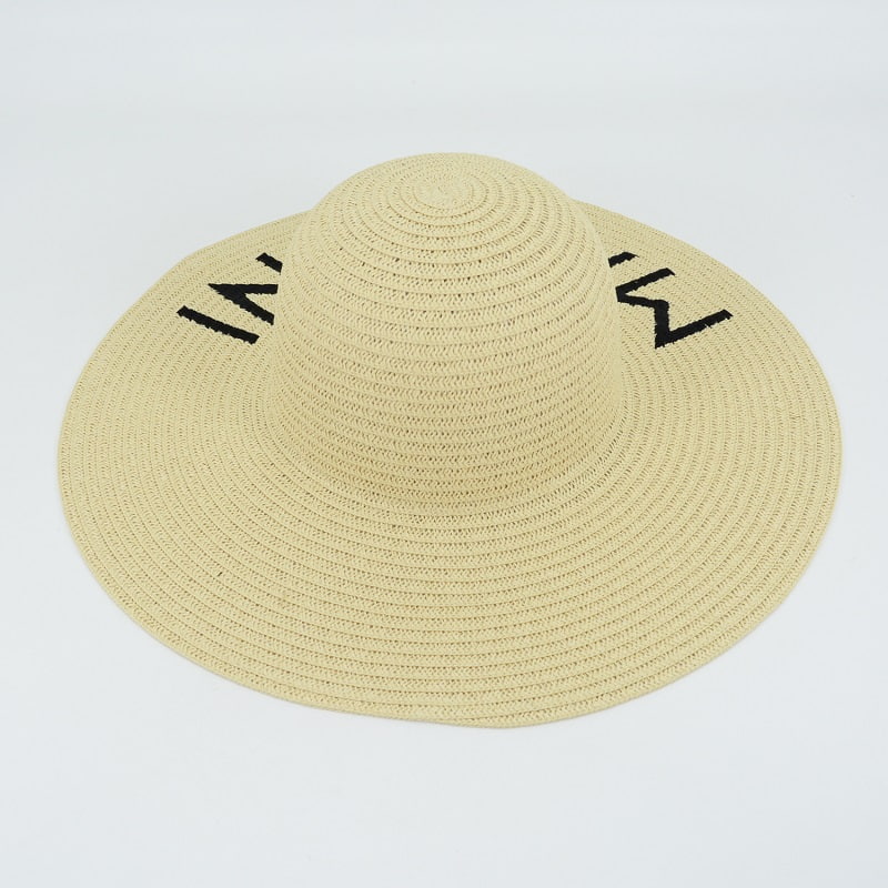 Wide Brim Straw Sun Hat with Logo