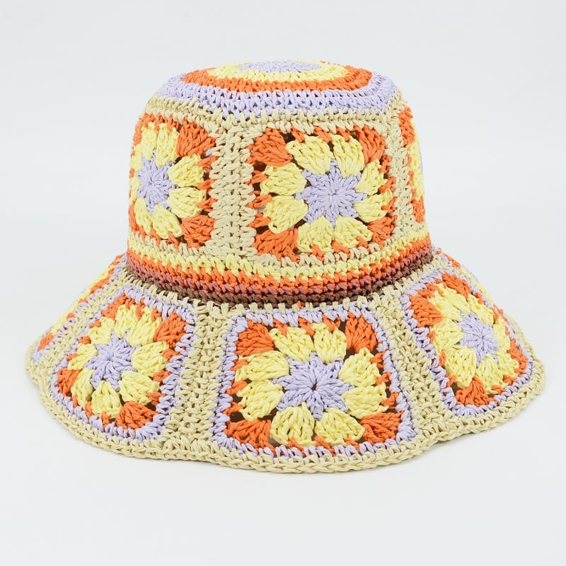Summer of Love Straw Bucket Hat - Multicolor