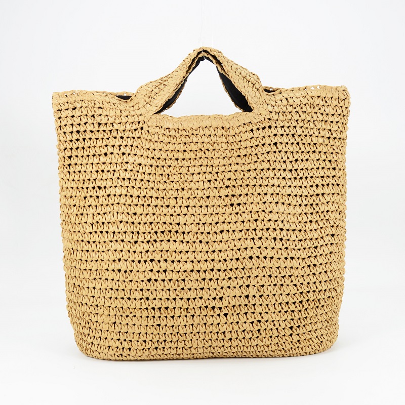 NATURAL RAFFIA PAPER TOTE BAG In Tan