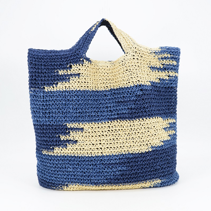 Designer Beach Bag in Colorful Straw