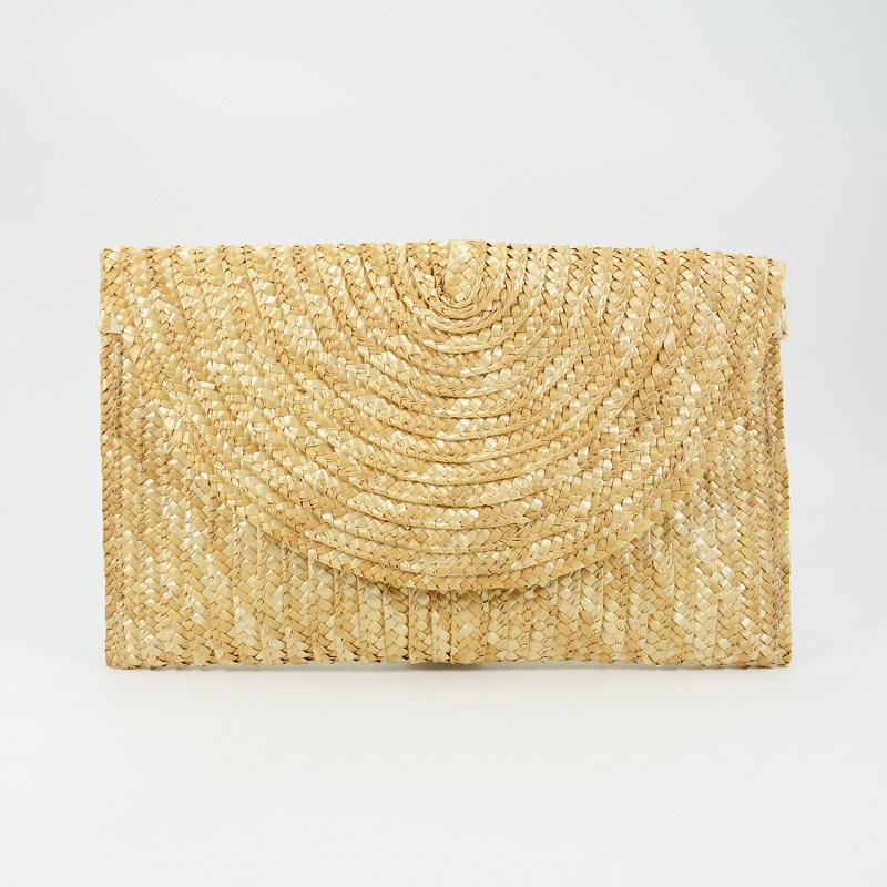 Women Wheat Straw Woven Clutch Bag Handmade Beach Travel Envelope Handbags