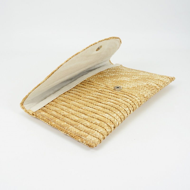Women Wheat Straw Woven Clutch Bag Handmade Beach Travel Envelope Handbags