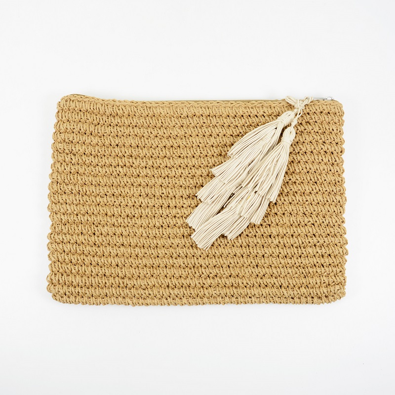 Crochet Raffia Purse Pouch Bag