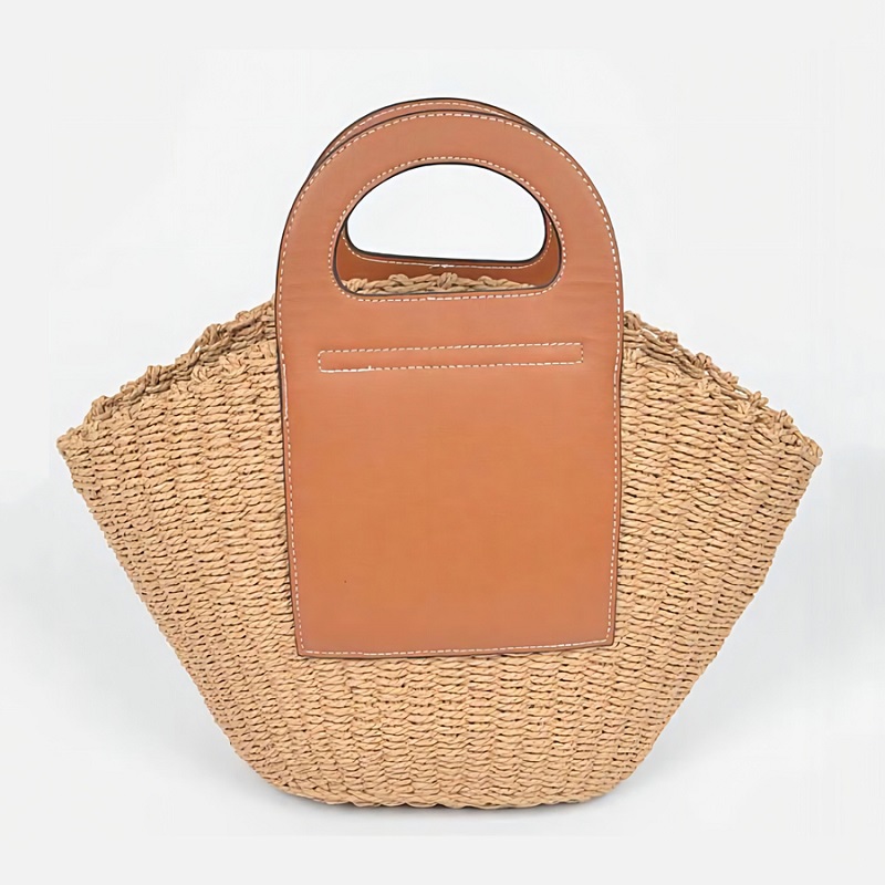 Straw Fan Clutch Bag