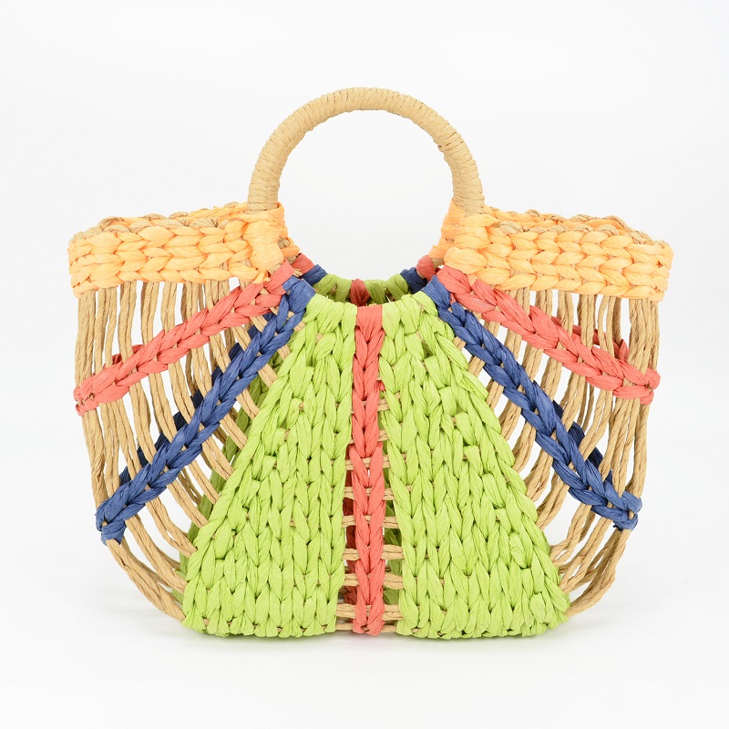 Multicolor Straw Market Tote