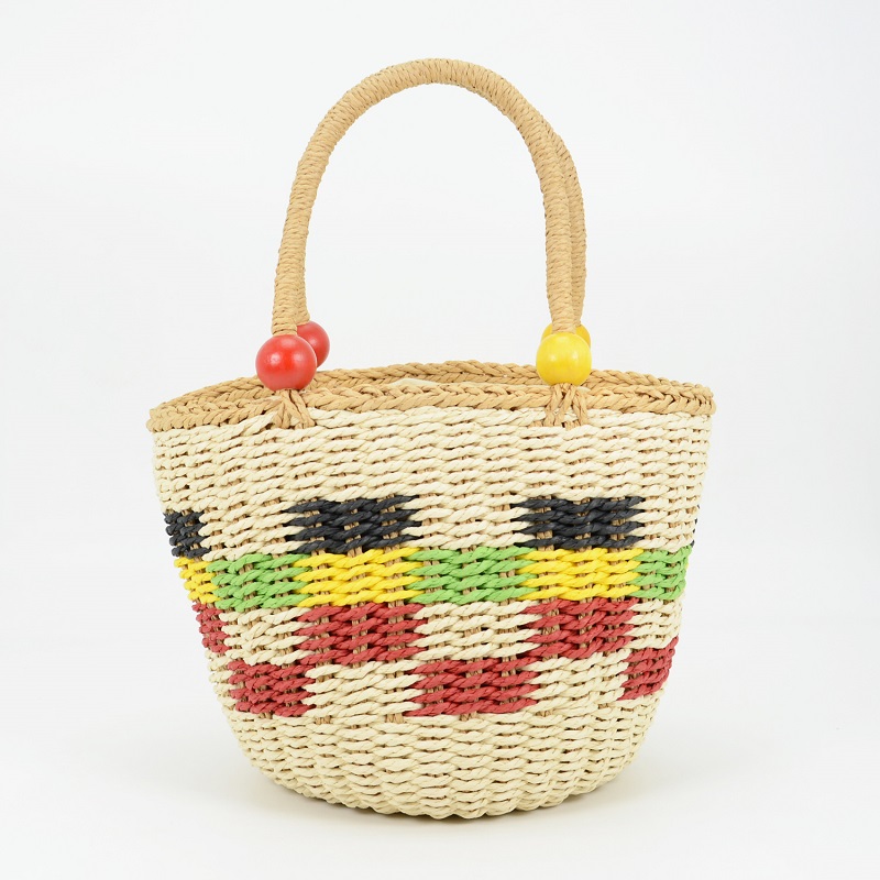 Designer Straw Market Tote -Mini