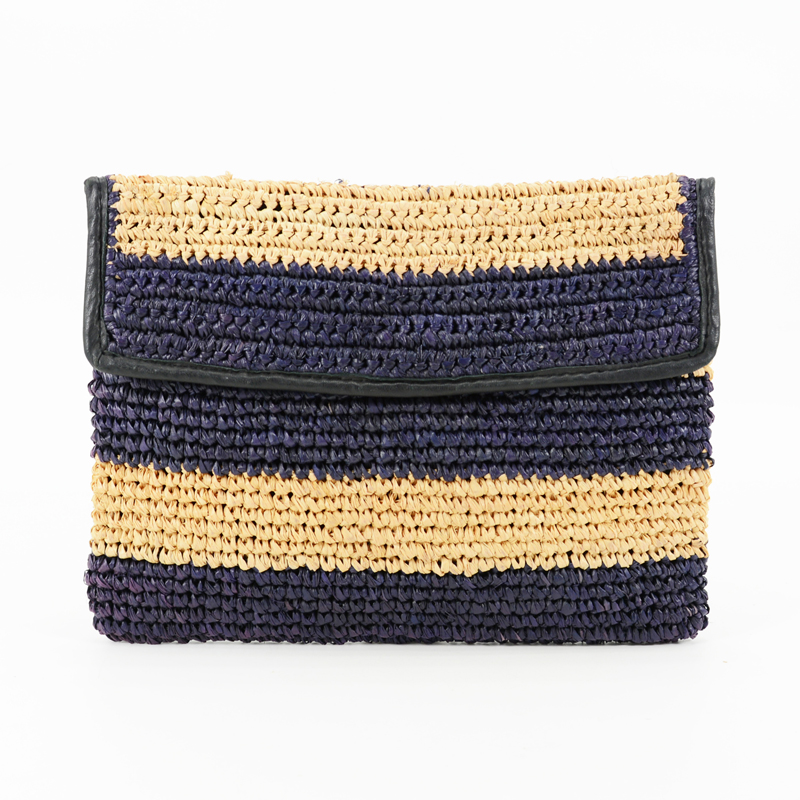 The Raffia Clutch in Striped Design