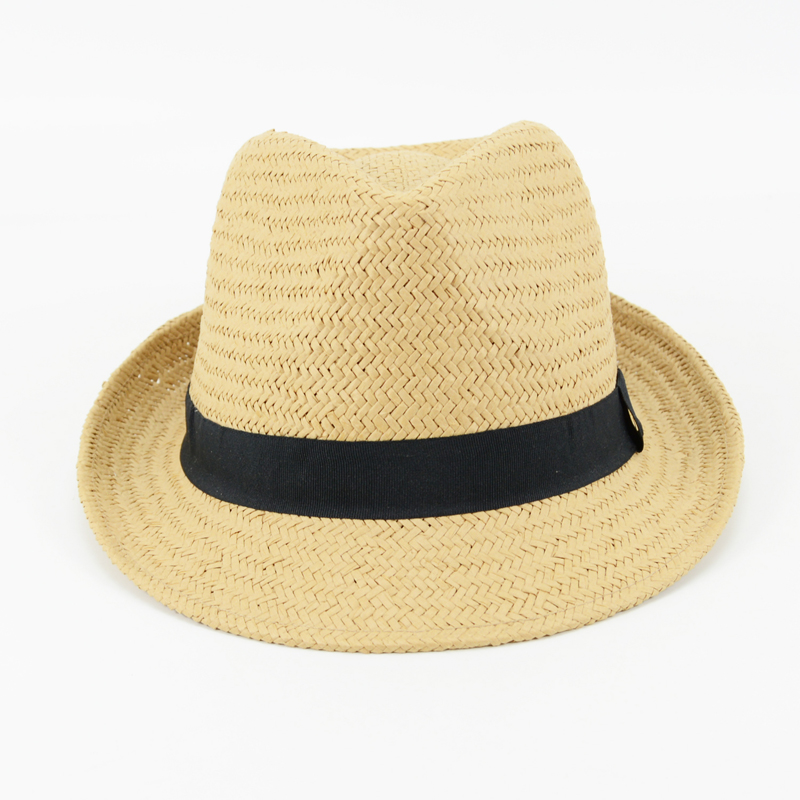 Summer Panama Straw Fedora Hat Short Brim Beach Sun Cap Classic