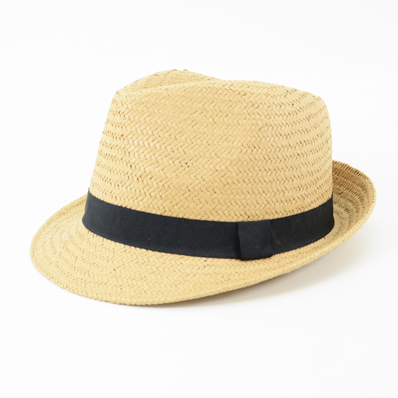Summer Panama Straw Fedora Hat Short Brim Beach Sun Cap Classic