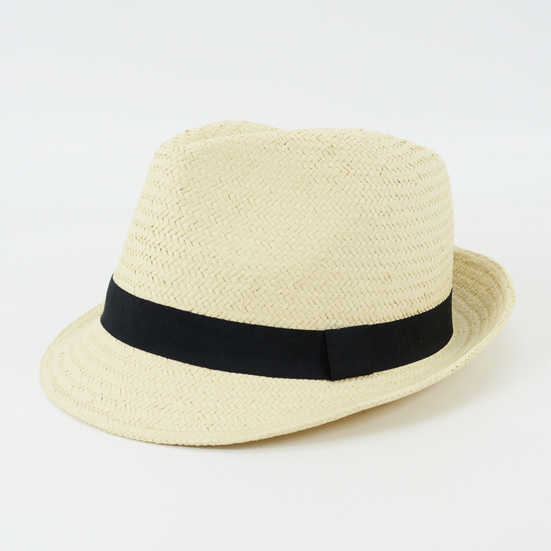 Unisex Summer Panama Straw Fedora Hat Short Brim Beach Sun Cap Classic