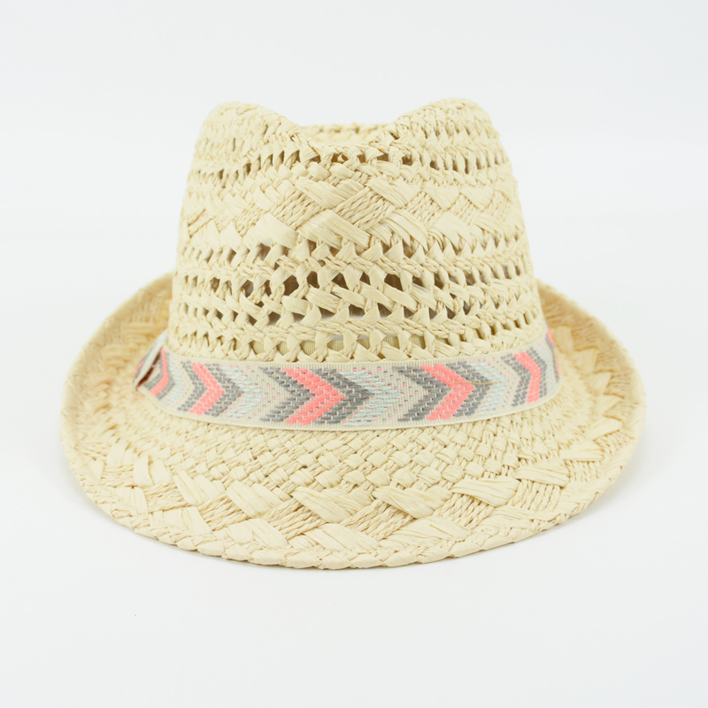 Hot sale wholesale handmade women summer straw fedora hat