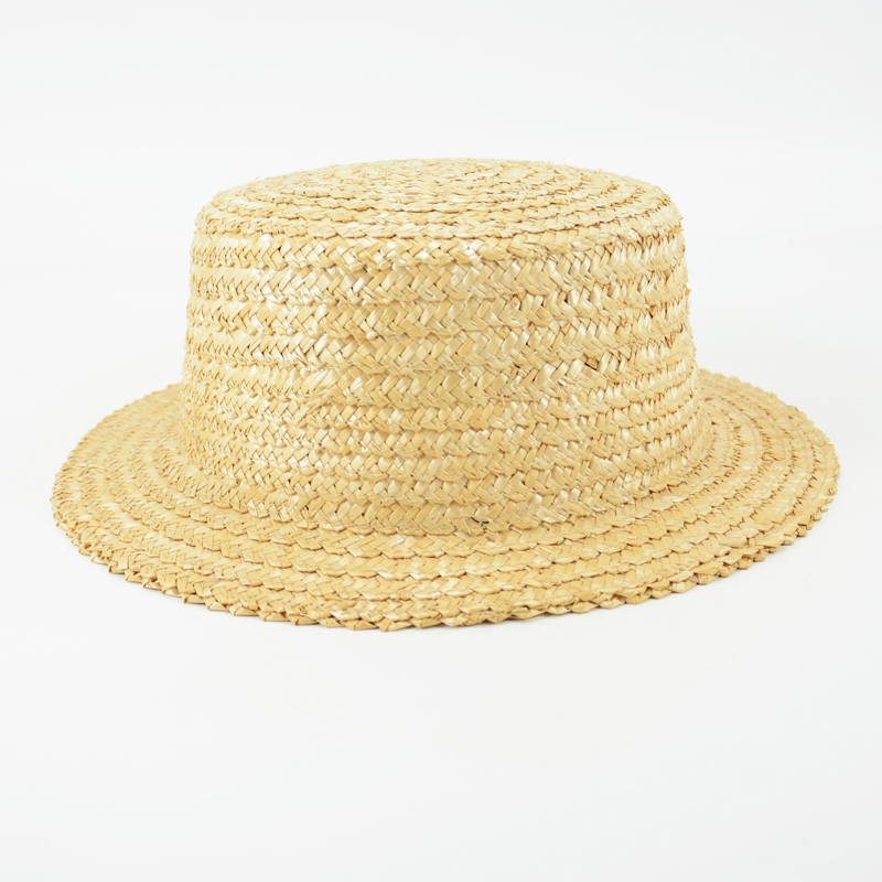 Promotional sun protection floppy boater summer hats wholesale straw hat for women