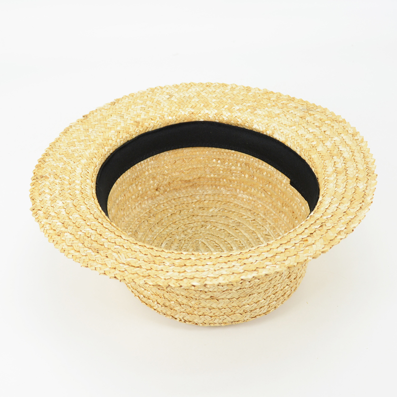 Promotional sun protection floppy boater summer hats wholesale straw hat for women