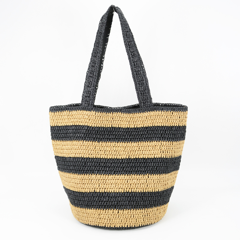 stripe crochet straw should bag