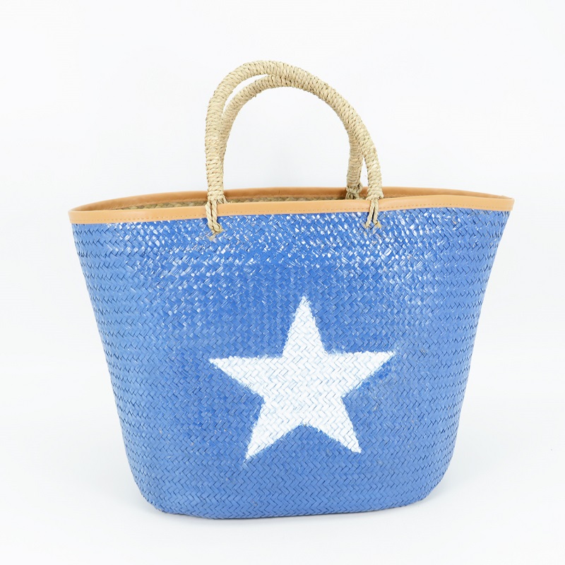 Sea Grass Straw Tote with Printed Logo