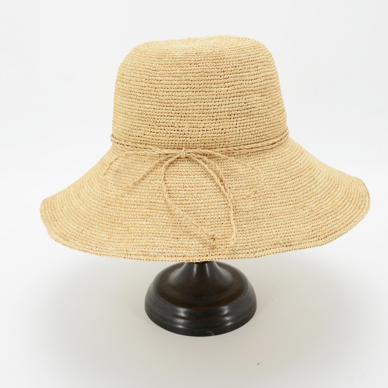 Lola crocheted raffia hat in natural raffia