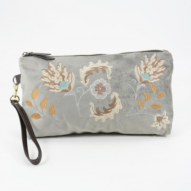 Flower Embroidery Clutch