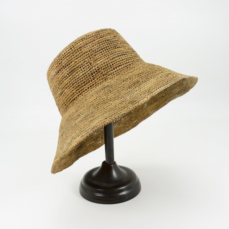 Khaki Raffia Bucket Hat