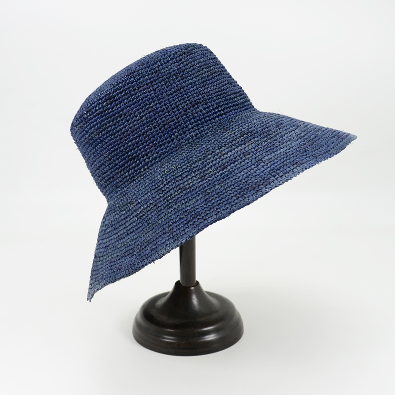 Navy Raffia Bucket Hat