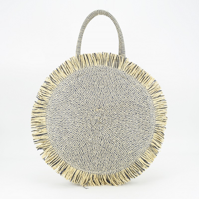 round straw tote bag