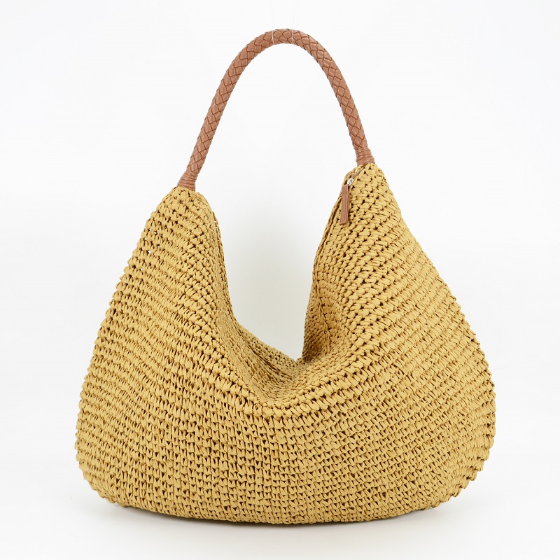 Custom Straw Bag Large Capacity Women's Handbag Handmade Woven Straw Tote Bag