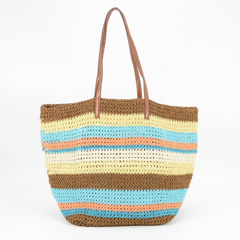 Bright Colors Straw Tote Unlined