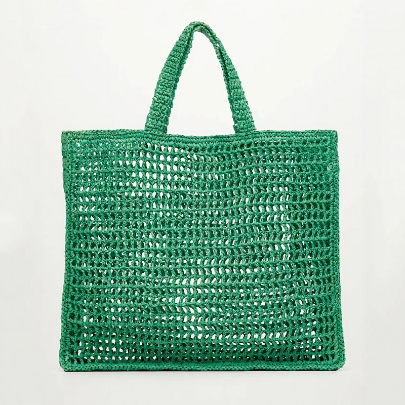 Raffia Shopper Bag - Green