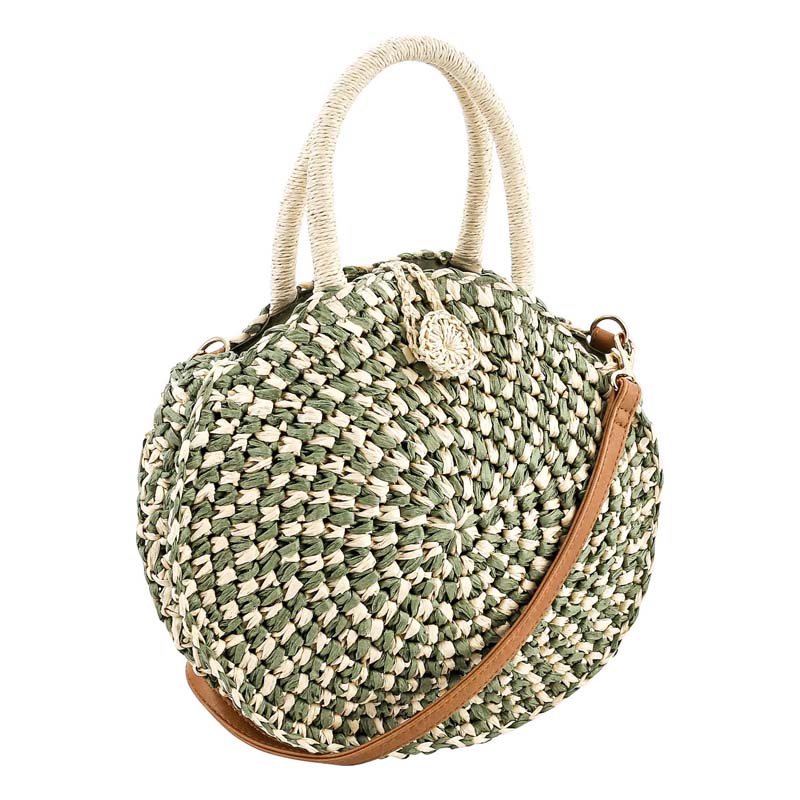 Two Tone Weave Straw Tote 