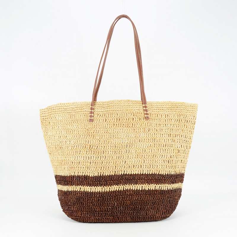 Handmade Raffia straw beach tote bag 