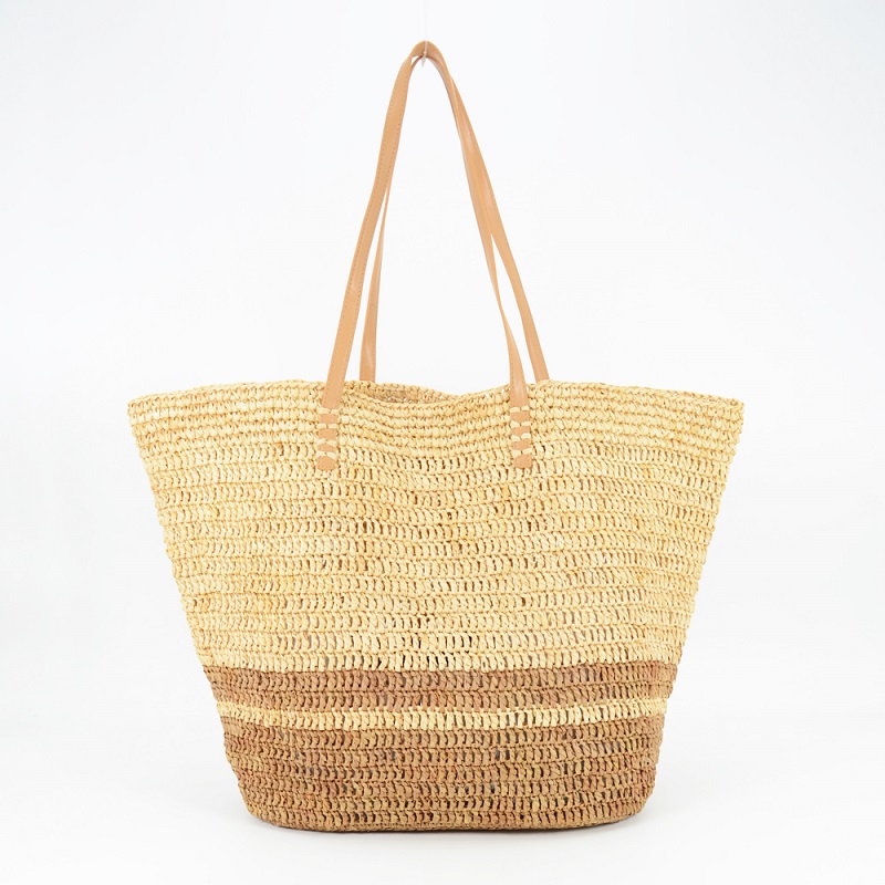 Handmade Raffia straw beach tote bag