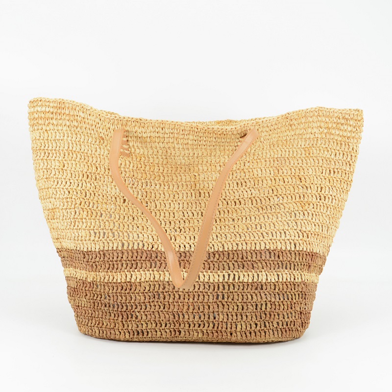 Handmade Raffia straw beach tote bag