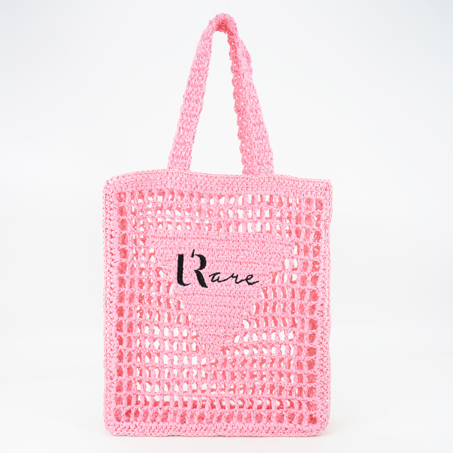 Woven Raffia Tote with Logo