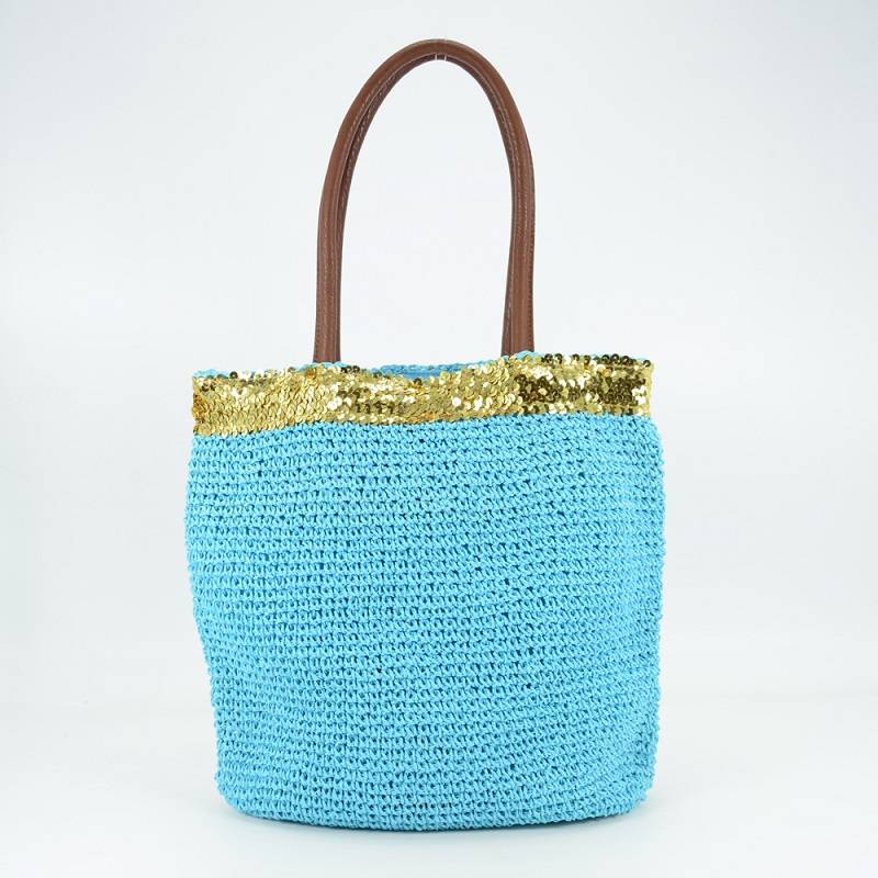 Straw Bag with Sequins