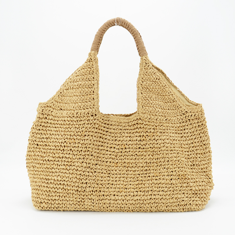 Handmade woven paper raffia tote bag