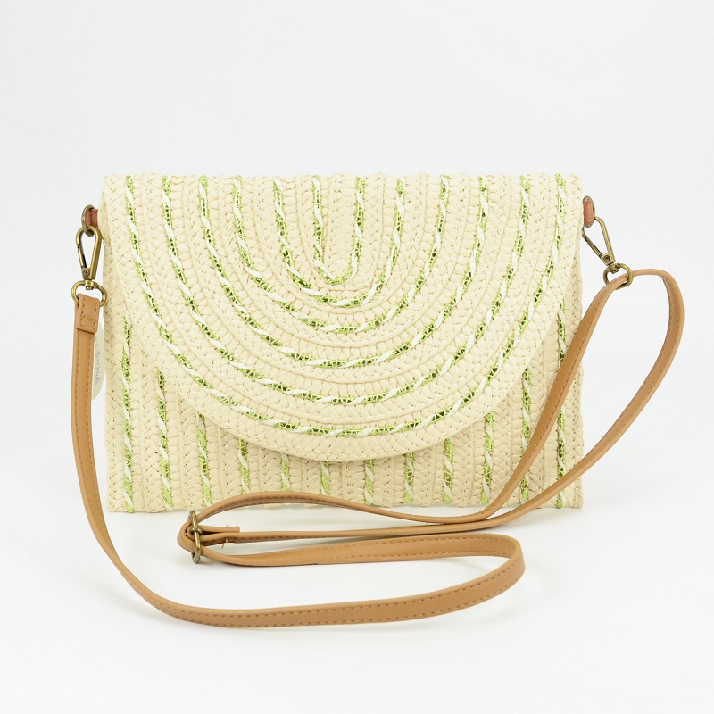 Straw Weave Envelope Cross Body Bag