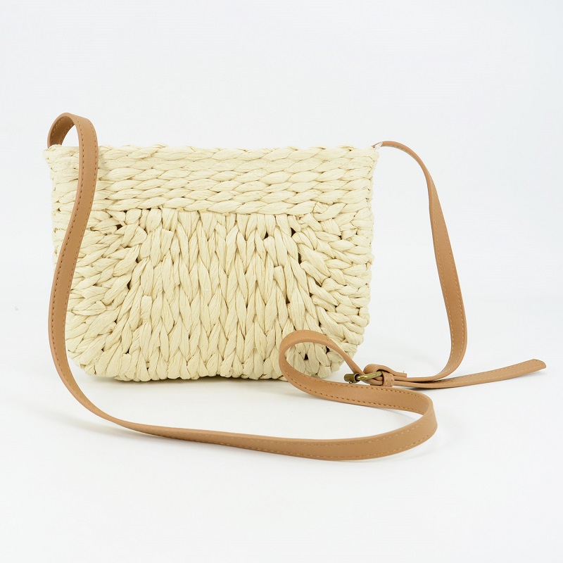 Crocheted Straw Shoulder Bag