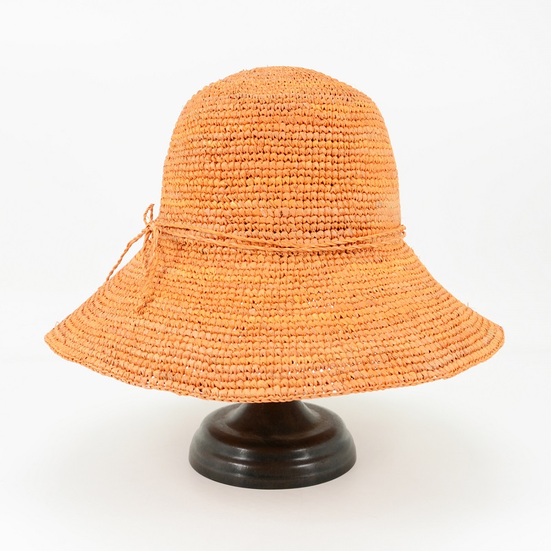 Handmade Crochet Raffia Bucket Hat for Summer