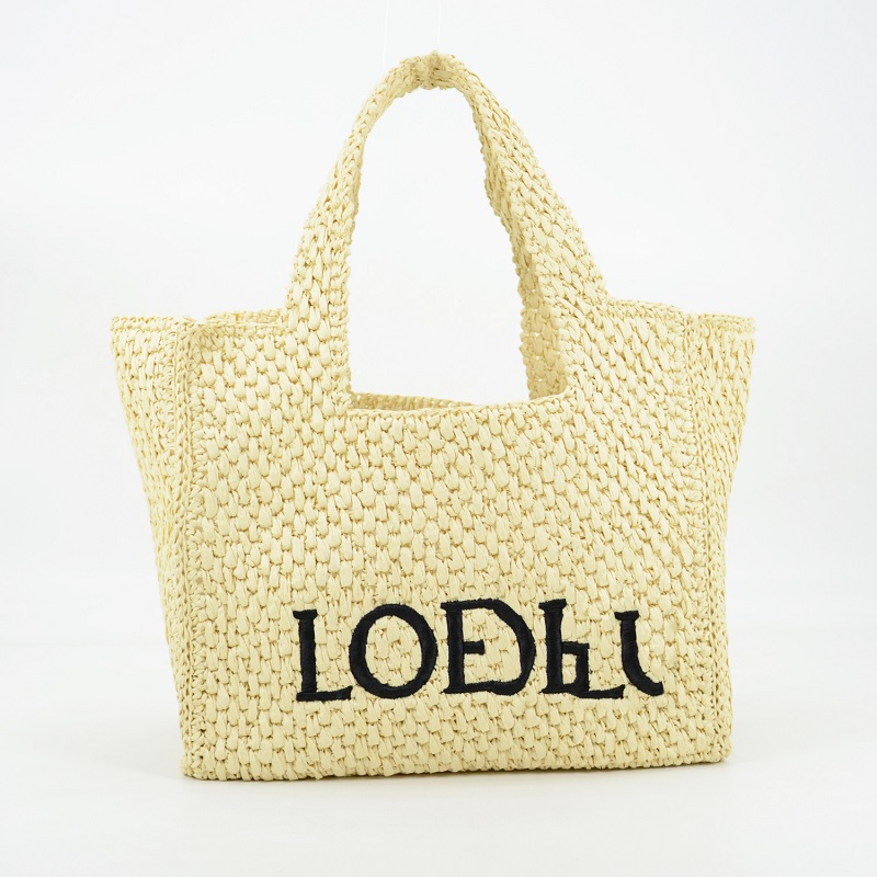 LOE embroidery Raffia Tote