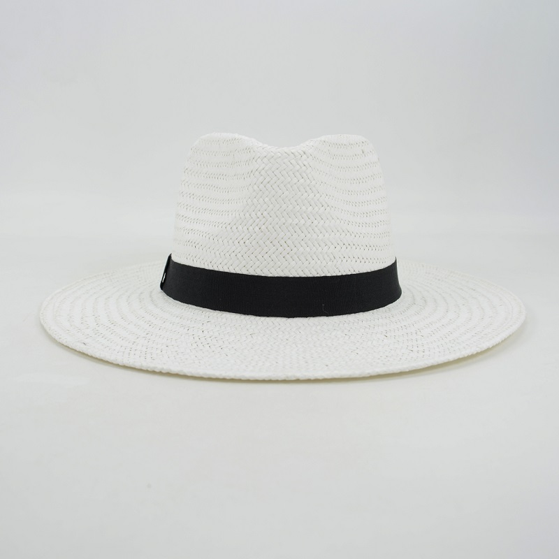 White Straw Fedora Hat