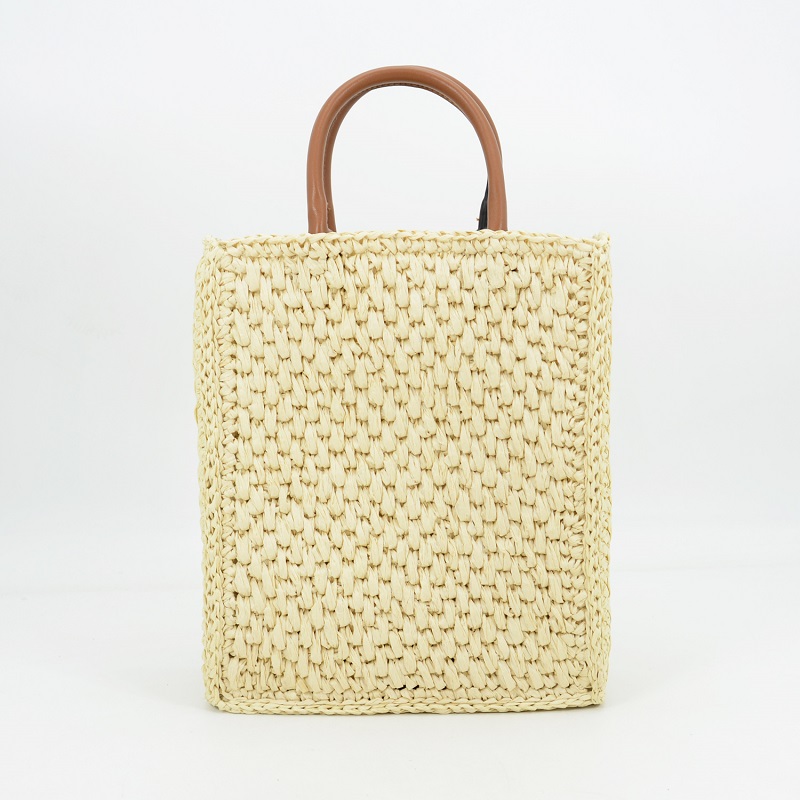 LOE embroidery Raffia Tote-Small