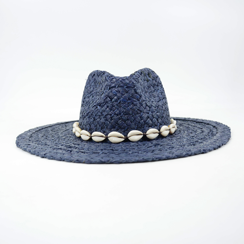 Raffia Hats with Shells Trim