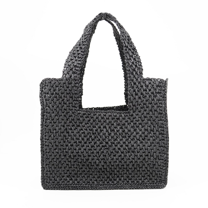 Black Raffia Tote