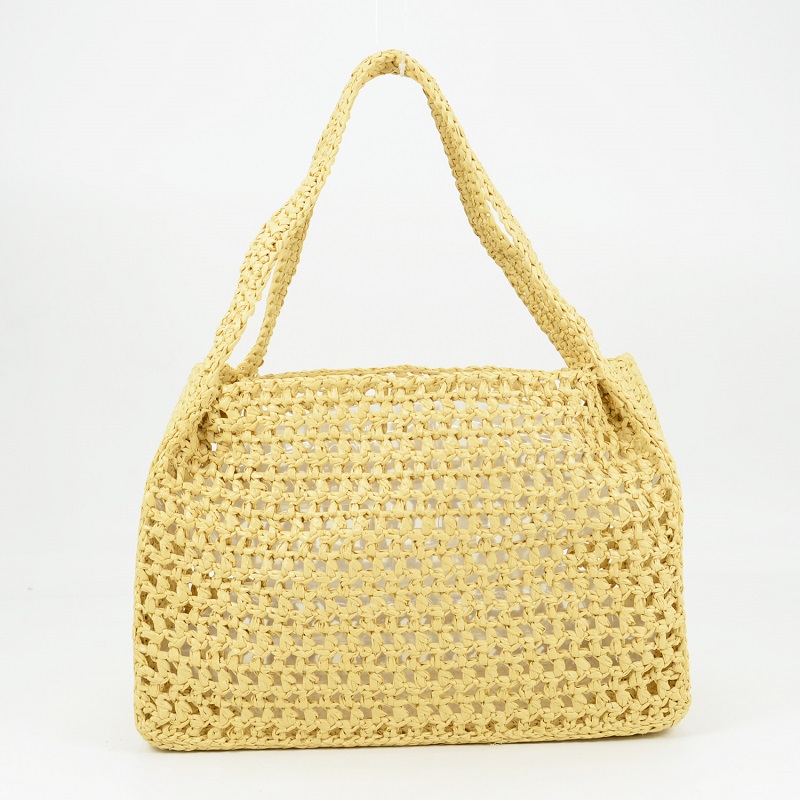 Faux Raffia Tote Hollow Out Design